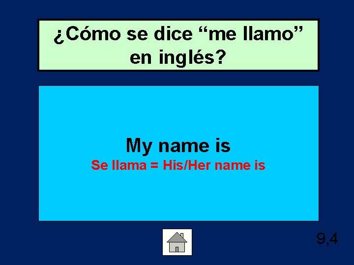 ¿Cómo se dice “me llamo” en inglés? My name is Se llama = His/Her