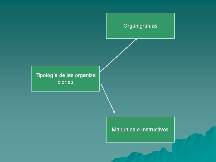 Organigramas Tipología de las organiza ciones Manuales e Instructivos 