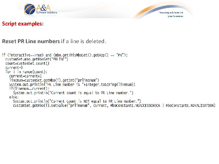 Script examples: Reset PR Line numbers if a line is deleted. 