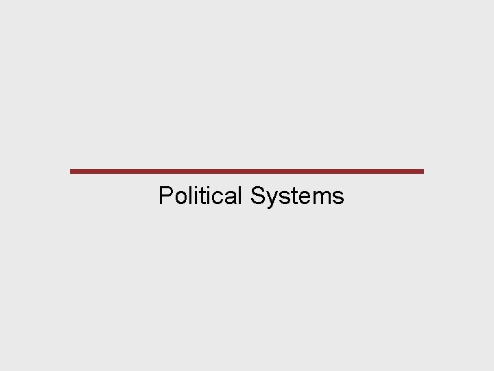 Political Systems 