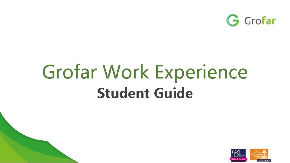 Grofar Work Experience Student Guide 