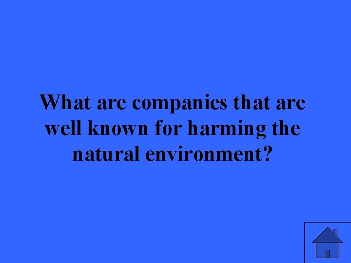 What are companies that are well known for harming the natural environment? 11 