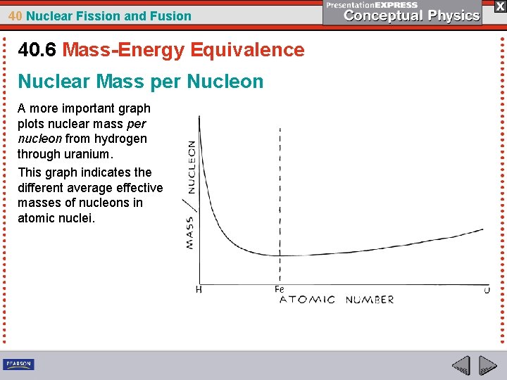 40 Nuclear Fission and Fusion 40. 6 Mass-Energy Equivalence Nuclear Mass per Nucleon A
