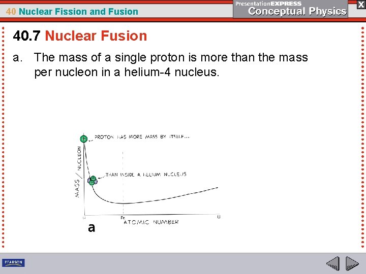 40 Nuclear Fission and Fusion 40. 7 Nuclear Fusion a. The mass of a