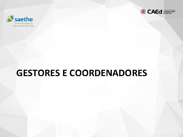 GESTORES E COORDENADORES 