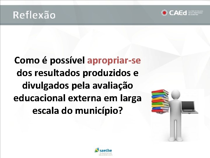 Reflexão Como é possível apropriar-se dos resultados produzidos e divulgados pela avaliação educacional externa