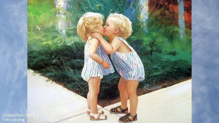 Donald Zolan (1937) Twins kissing 