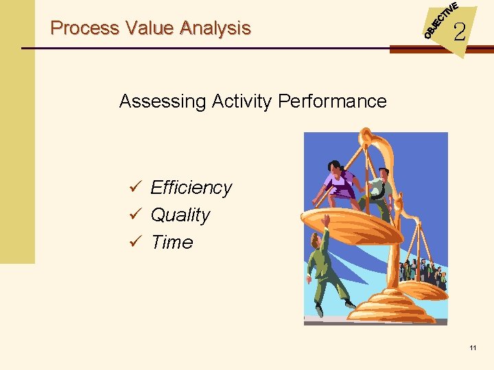 Process Value Analysis 2 Assessing Activity Performance ü Efficiency ü Quality ü Time 11