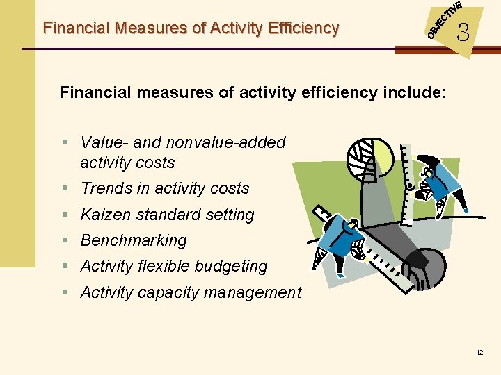 Financial Measures of Activity Efficiency 3 Financial measures of activity efficiency include: § Value-