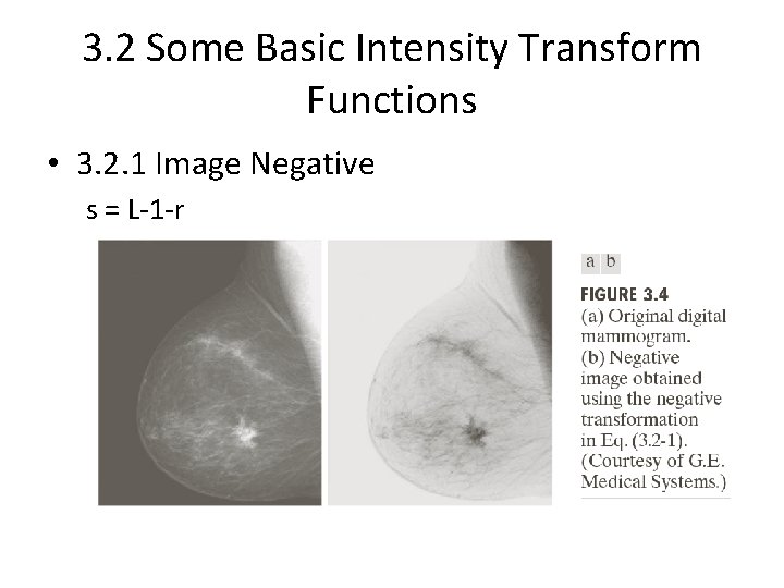 3. 2 Some Basic Intensity Transform Functions • 3. 2. 1 Image Negative s