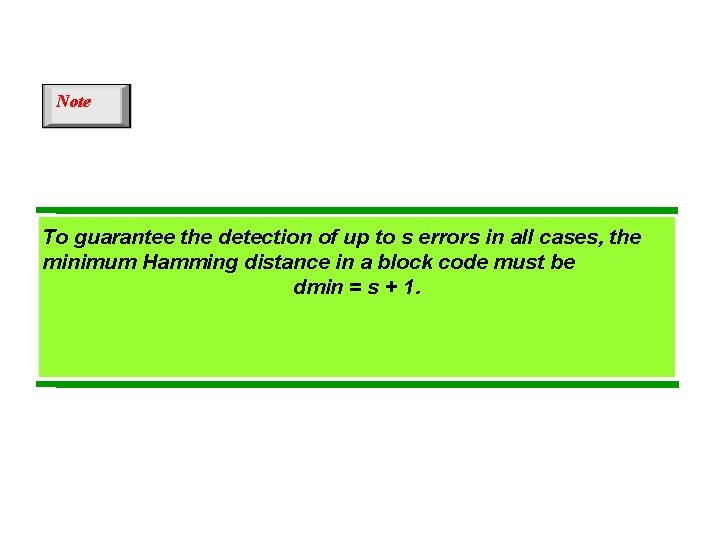 Note To guarantee the detection of up to s errors in all cases, the