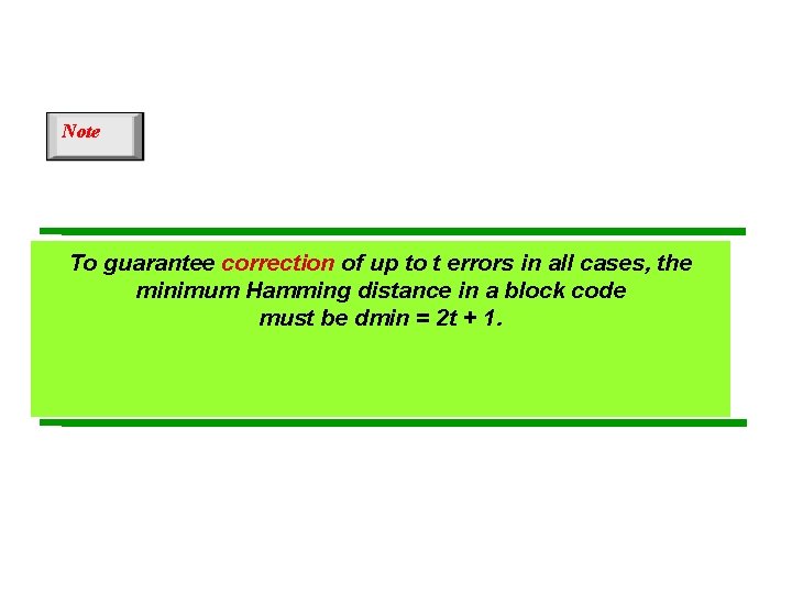 Note To guarantee correction of up to t errors in all cases, the minimum