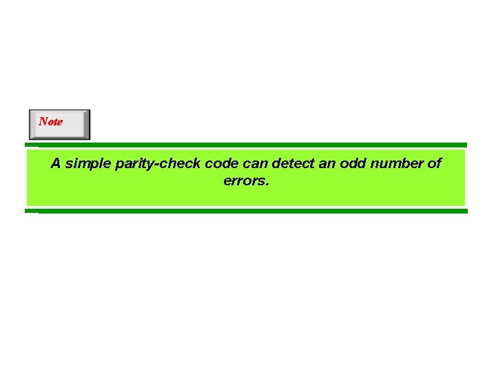 Note A simple parity-check code can detect an odd number of errors. 