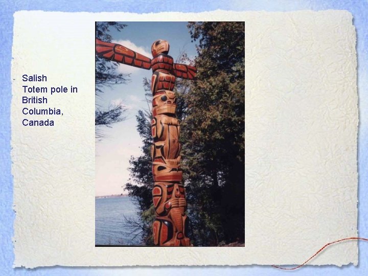 Salish Totem pole in British Columbia, Canada 