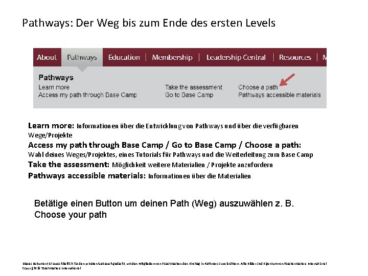 Pathways: Der Weg bis zum Ende des ersten Levels Learn more: Informationen über die