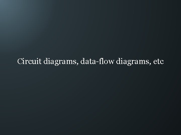 Circuit diagrams, data-flow diagrams, etc 