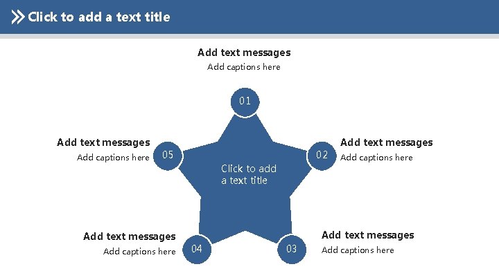 Click to add a text title Add text messages Add captions here 01 Add