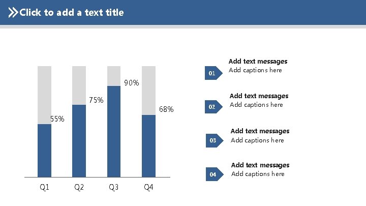 Click to add a text title 01 Add text messages Add captions here 02