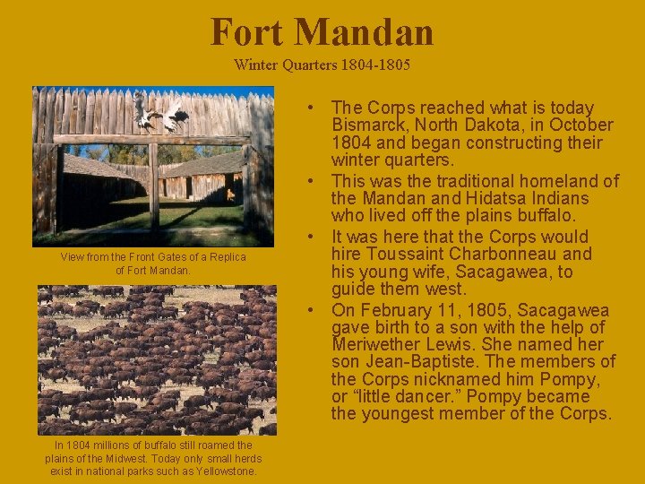 Fort Mandan Winter Quarters 1804 -1805 View from the Front Gates of a Replica