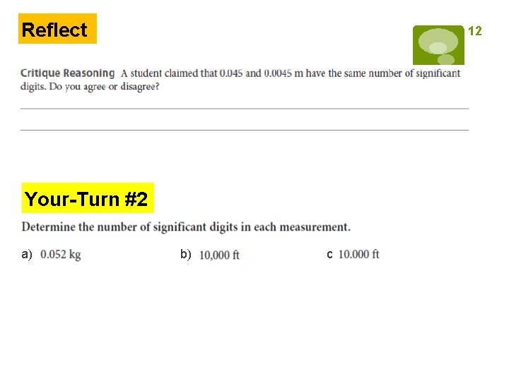 Reflect 12 Your-Turn #2 a) b) c) 