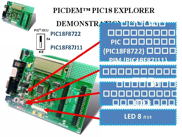 PICDEM™ PIC 18 EXPLORER DEMONSTRATION������ BOARDs 4 PIC 18 F 8722 PIC 18 F