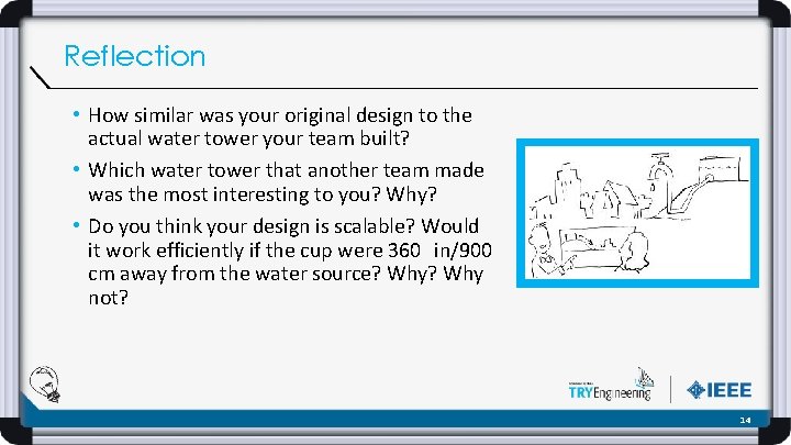 Reflection • How similar was your original design to the actual water tower your