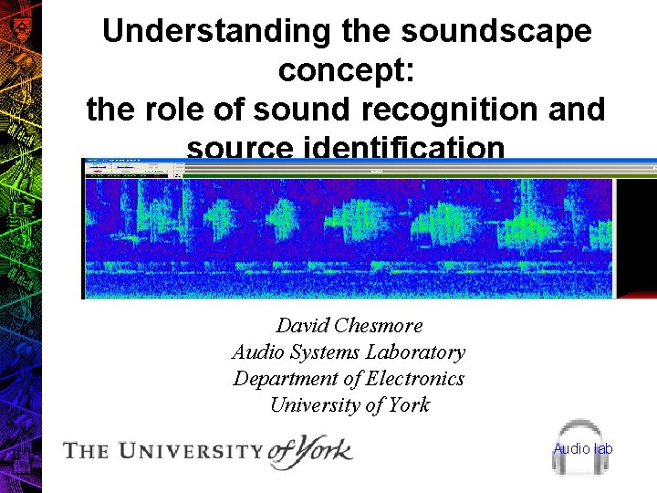 Understanding the soundscape concept: the role of sound recognition and source identification David Chesmore