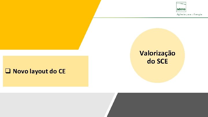 Valorização do SCE q Novo layout do CE 