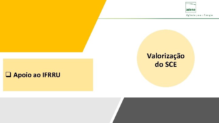 Valorização do SCE q Apoio ao IFRRU 