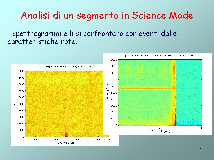 Analisi di un segmento in Science Mode …spettrogrammi e li si confrontano con eventi