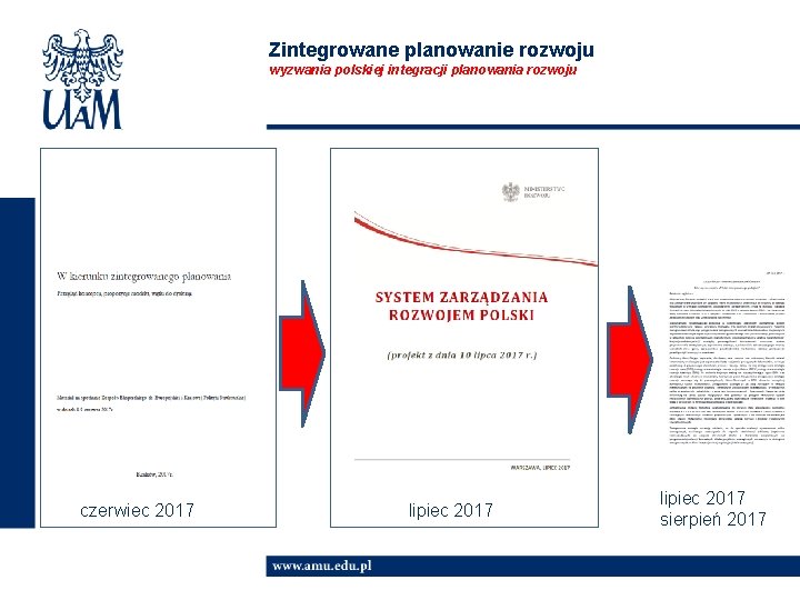 Zintegrowane planowanie rozwoju wyzwania polskiej integracji planowania rozwoju czerwiec 2017 lipiec 2017 sierpień 2017