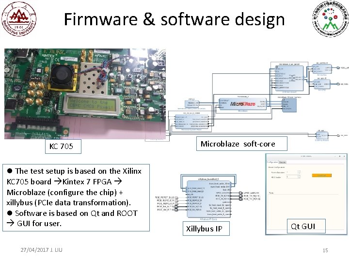 Firmware & software design KC 705 l The test setup is based on the