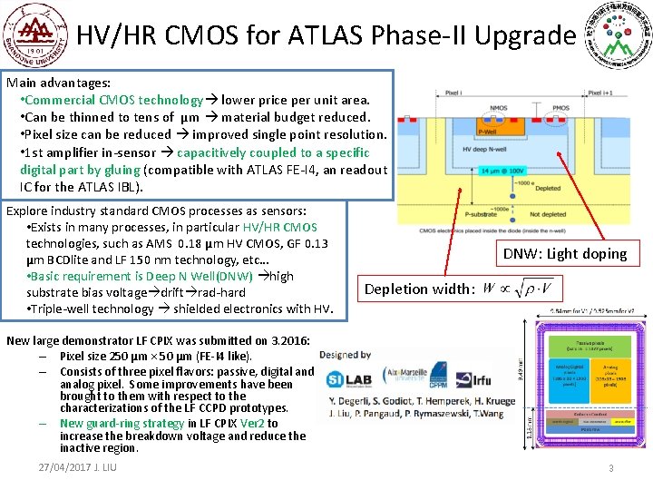 HV/HR CMOS for ATLAS Phase-II Upgrade Main advantages: • Commercial CMOS technology lower price