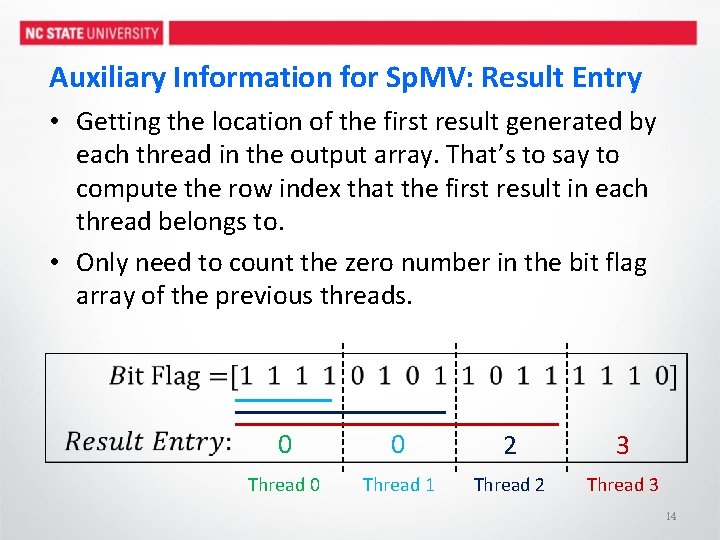 Auxiliary Information for Sp. MV: Result Entry • Getting the location of the first