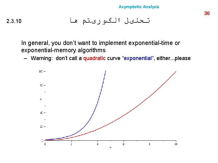 Asymptotic Analysis 2. 3. 10 ﺗﺤﻠیﻞ ﺍﻟگﻮﺭیﺘﻢ ﻫﺎ In general, you don’t want to