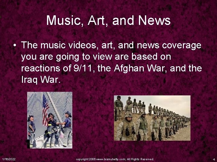 Music, Art, and News • The music videos, art, and news coverage you are