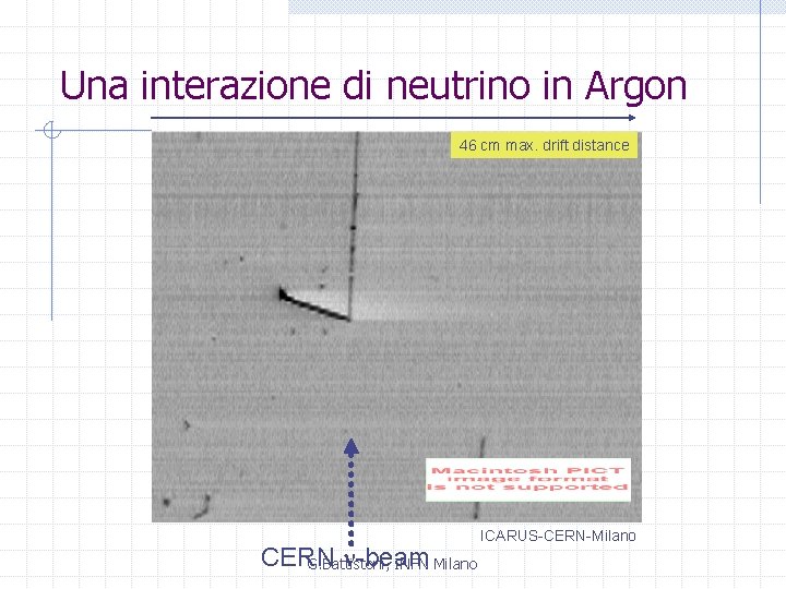 Una interazione di neutrino in Argon 46 cm max. drift distance CERN -beam G.