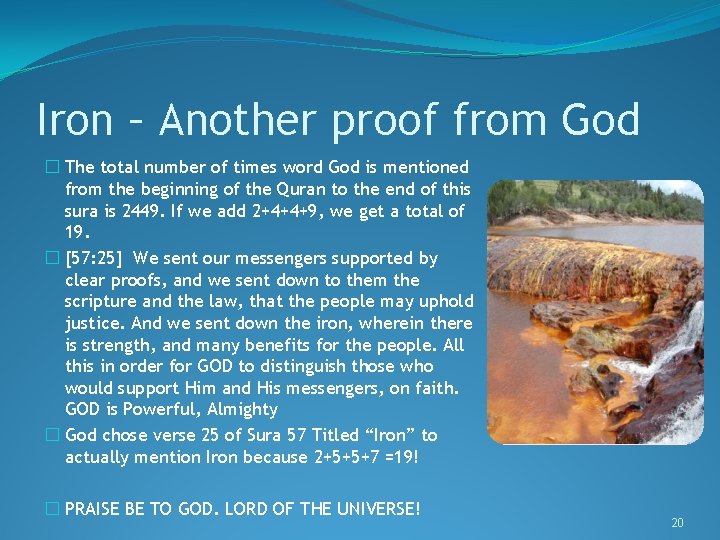 Iron – Another proof from God � The total number of times word God