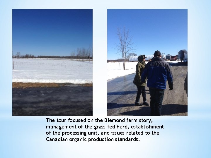 The tour focused on the Biemond farm story, management of the grass fed herd,