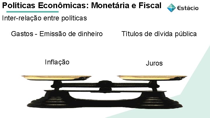 Políticas Econômicas: Monetária e Fiscal Inter-relação entre políticas Aula 1 - Emissão Gastos de