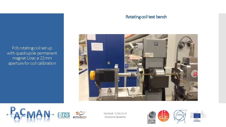 Rotating coil test bench Pcb rotating coil set up with quadrupole permanent magnet Linac Rotating coil test bench Pcb rotating coil set up with quadrupole permanent magnet Linac