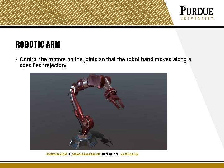 ROBOTIC ARM • Control the motors on the joints so that the robot hand ROBOTIC ARM • Control the motors on the joints so that the robot hand