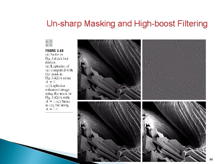 Un-sharp Masking and High-boost Filtering 36 