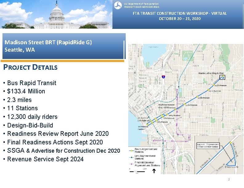 U. S Department of Transportation Federal Transit Administration FTA TRANSIT CONSTRUCTION WORKSHOP - VIRTUAL