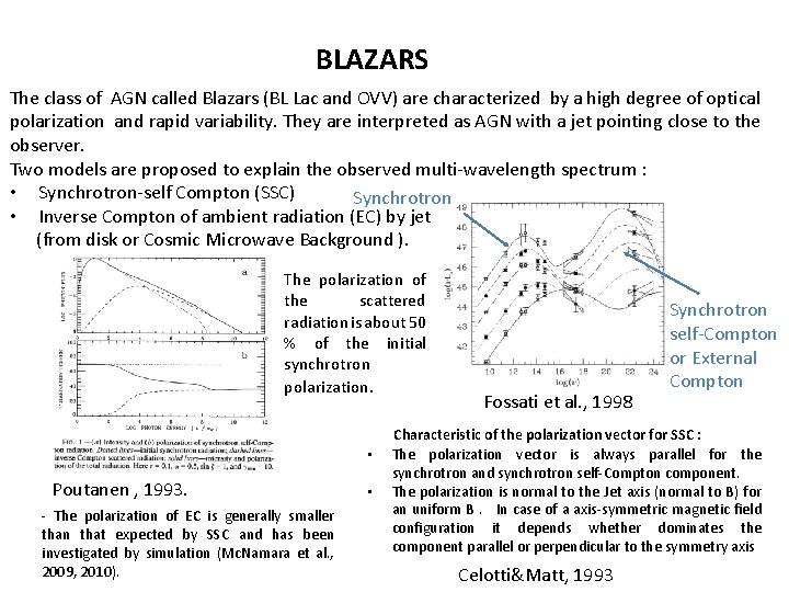 BLAZARS The class of AGN called Blazars (BL Lac and OVV) are characterized by