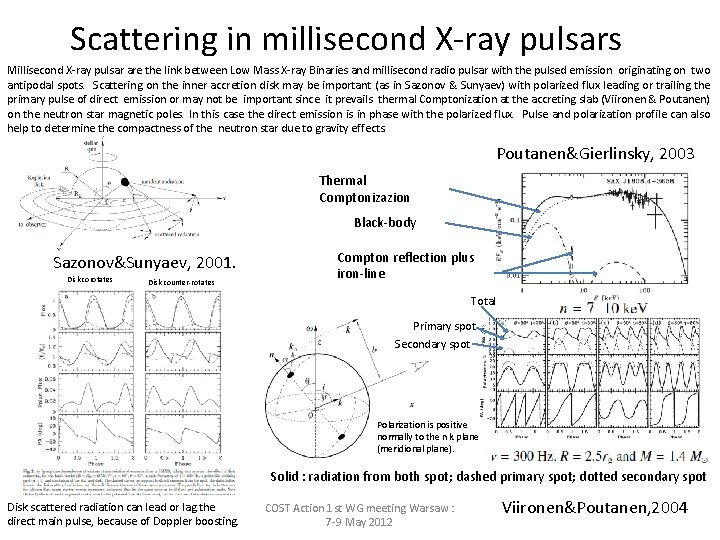 Scattering in millisecond X-ray pulsars Millisecond X-ray pulsar are the link between Low Mass