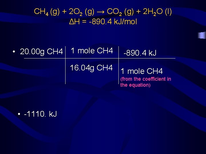 CH 4 (g) + 2 O 2 (g) → CO 2 (g) + 2