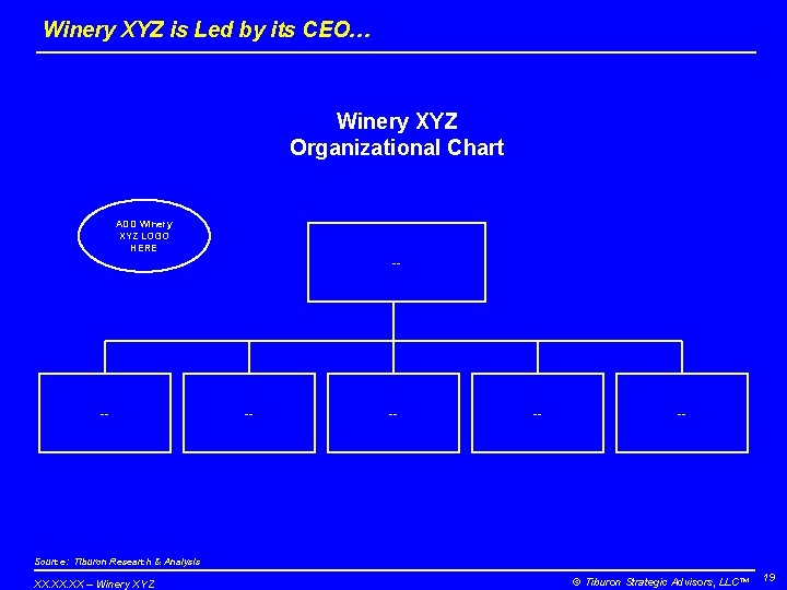 Winery XYZ is Led by its CEO… Winery XYZ Organizational Chart ADD Winery XYZ