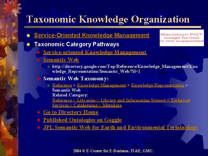 Taxonomic Knowledge Organization ® Service-Oriented Knowledge Management ® Taxonomic Category Pathways ® Service-oriented Knowledge
