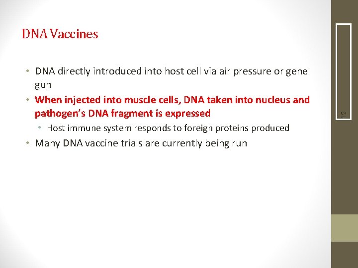  • DNA directly introduced into host cell via air pressure or gene gun
